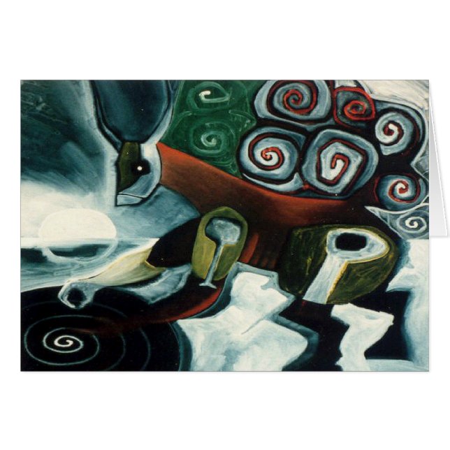 Cartão Shaman branco da lua por Gregory Gallo (Frente Horizontal)