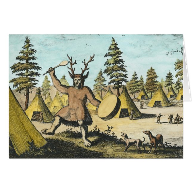 Cartão Shaman do nativo americano (Frente Horizontal)