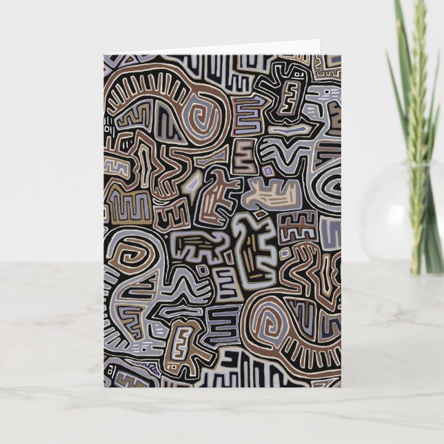 Cartão Shaman Peyote Espíritos Ritais Serpentes (Frente)