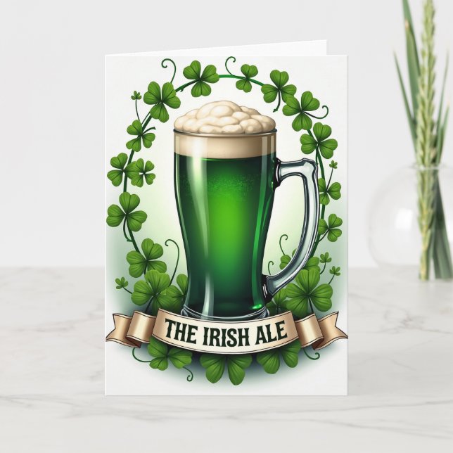 Cartão Shamrock Beer Glass Pattern Card (Frente)