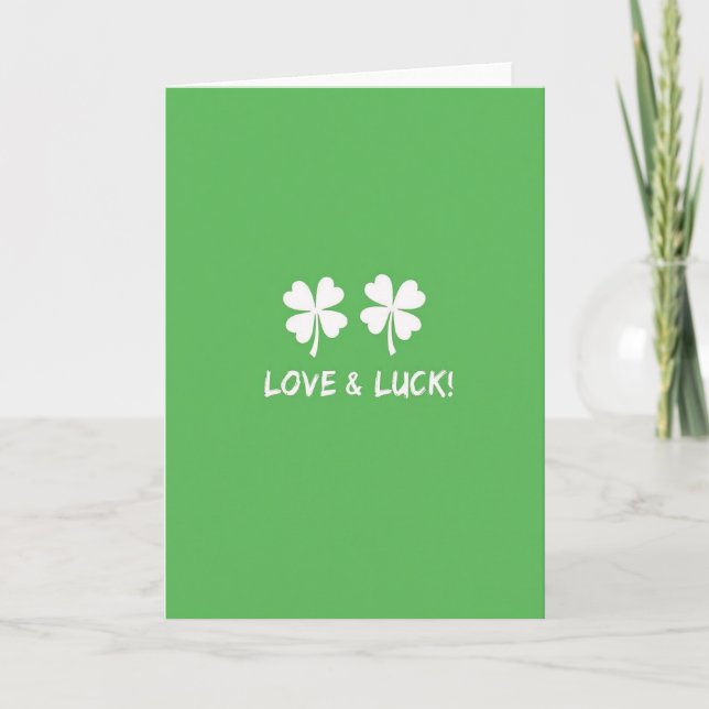 Cartão Shamrock de Amor e Sorte (Frente)
