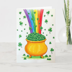 Cartão Shamrock de Sorte e Ouro