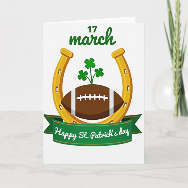 Cartão Shamrock Football St Patricks Card (Frente)