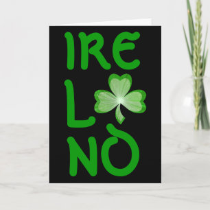Cartão Shamrock 'Ireland' saudações card black
