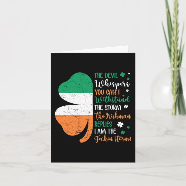 Cartão Shamrock Irish Man Pris Men Boy C (Frente)