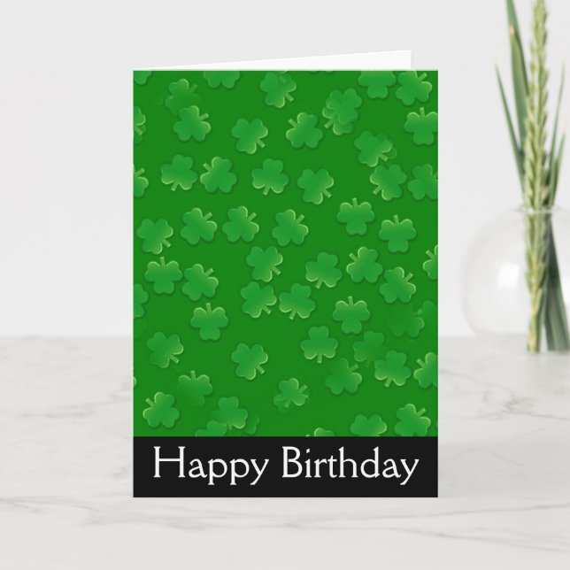 Cartão Shamrock March Irish Happy Birday Card (Frente)