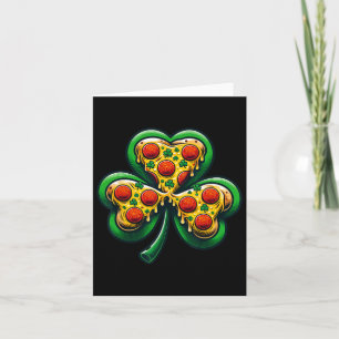 Cartão Shamrock Pizza Dia de São Patrício Irish Fast Comi
