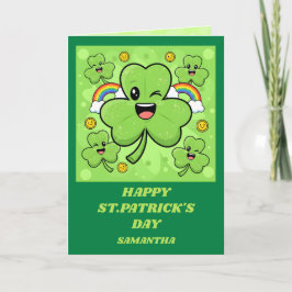 Cartão Shamrock Sparkle St. Patrick’s Day Card
