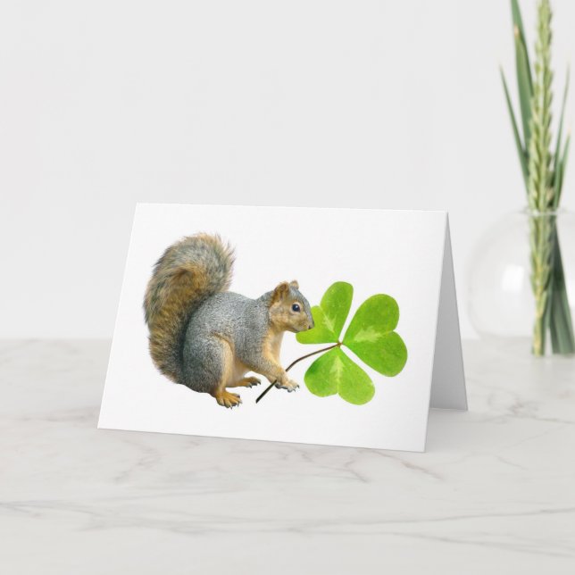 Cartão Shamrock Squirrel Card (Frente)
