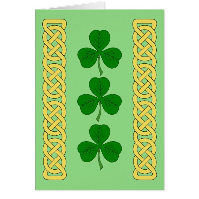 Cartão Shamrock Trio e Knotwork Banda Card (Frente)