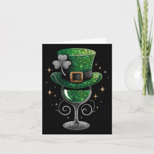 Cartão Shamrock Wine Gles Bebendo Dia de São Patrício Iri