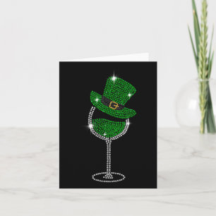 Cartão Shamrock Wine Gles Bebendo Dia de São Patrício Iri