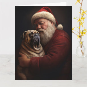 Cartão Shar Pei Com Papai Noel Natal Festivo