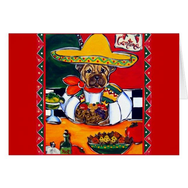 Cartão Shar-Pei México Chef (Frente Horizontal)