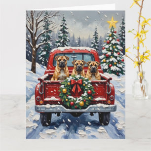 Cartão Shar Pei Natal Caminhão Vermelho Feriado