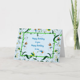 Cartão Shared Birthday, Bright Retro Paisley