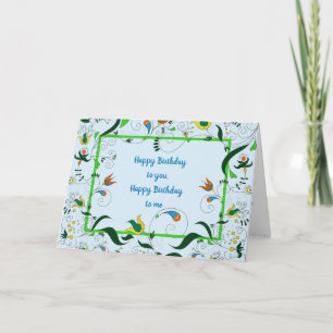 Cartão Shared Birthday, Bright Retro Paisley