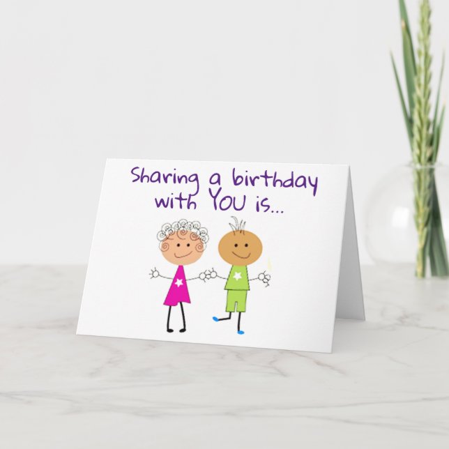 CARTÃO **SHARING BIRTHDAYS** IS MY FAVORITE BIRTHDAY GIFT (Frente)