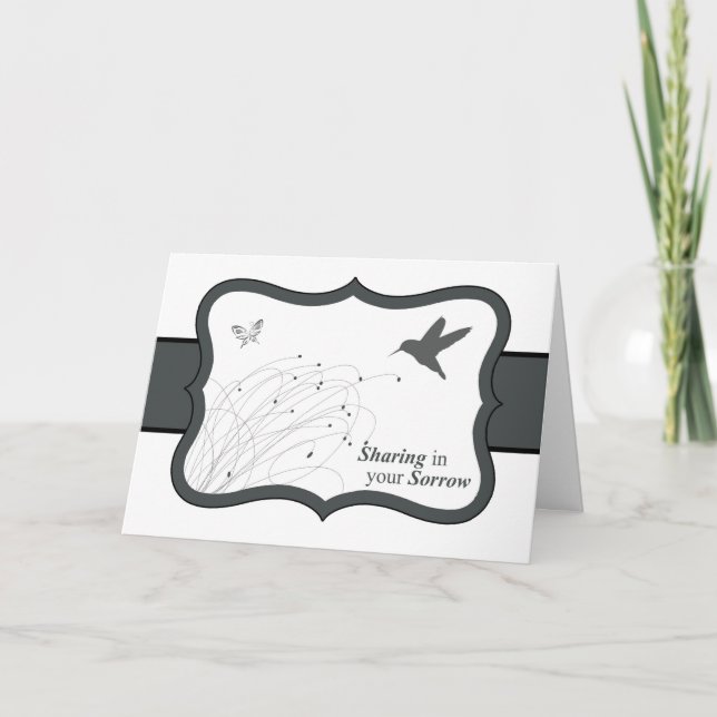 Cartão Sharing In Your Sorrow Sympathy With Humming bird (Frente)