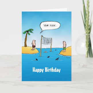 Cartão Shark Volleyball Birthday Card