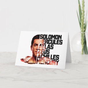 Cartão SHAZAM! gráfico do acrônimo do close up de