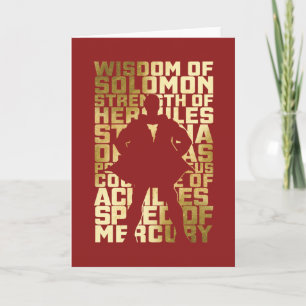 Cartão SHAZAM! gráfico dourado da tipografia das