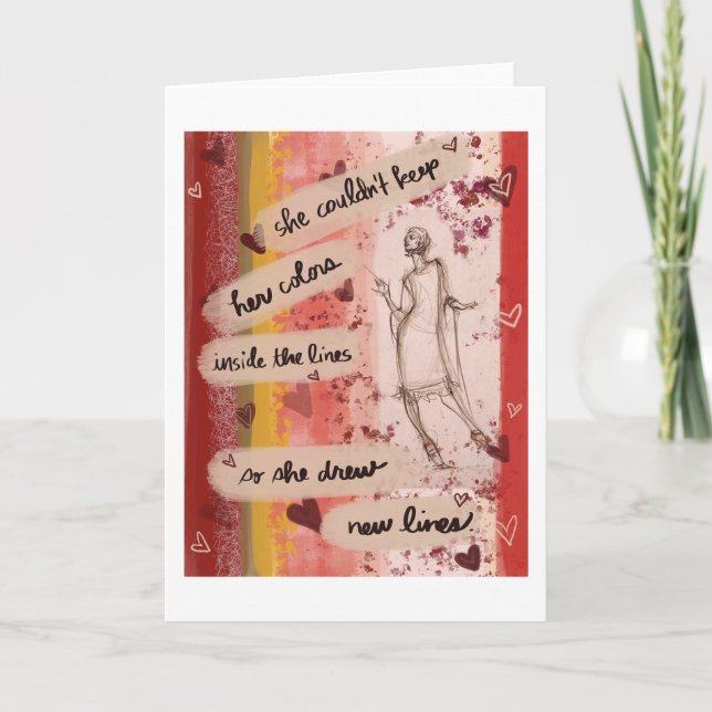 Cartão She Drew New Lines Card (Frente)