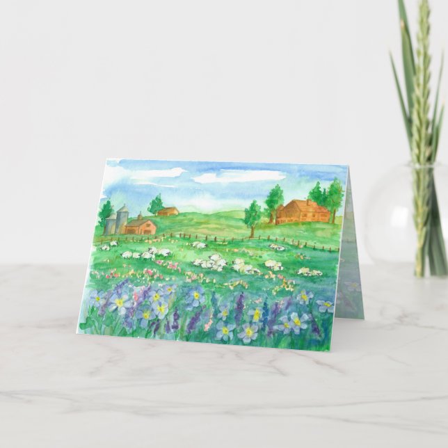 Cartão Shea Wildflower Meadow Happy Birthday (Frente)