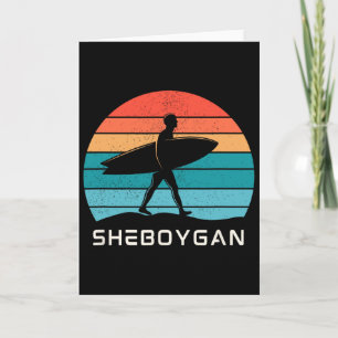 Cartão Sheboygan Surfando no Lago Michigan O Malibu Do