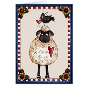 Cartão Sheep and Crow - Blank Card