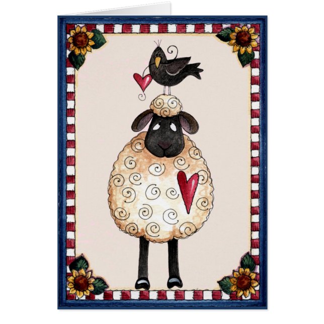 Cartão Sheep and Crow - Blank Card (Frente)