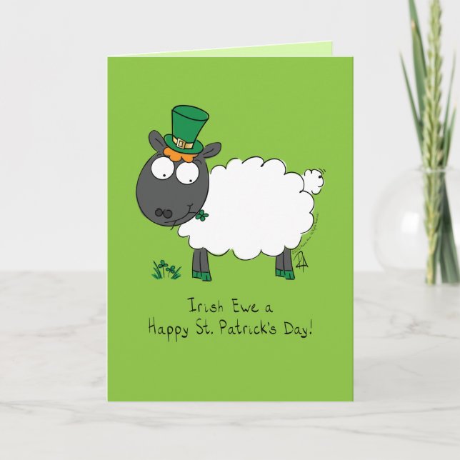 Cartão Sheep Irish Funny St. Patrick's Day (Frente)