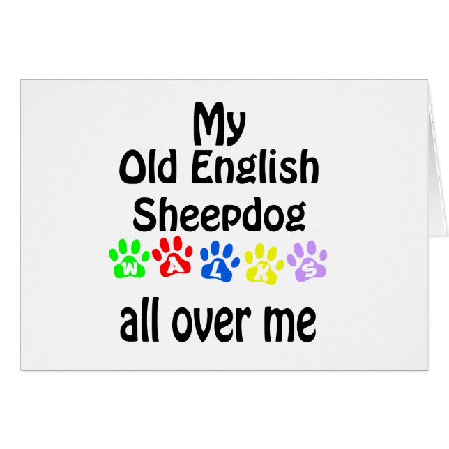 Cartão Sheepdog Inglês Ande Design (Frente Horizontal)