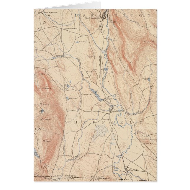 Cartão Sheffield, Massachusetts (Frente)