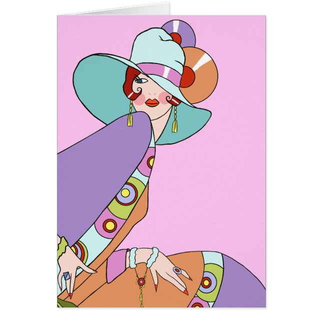 Cartão Shelby, senhora do 1920 no Lilac e na lavanda (Frente)