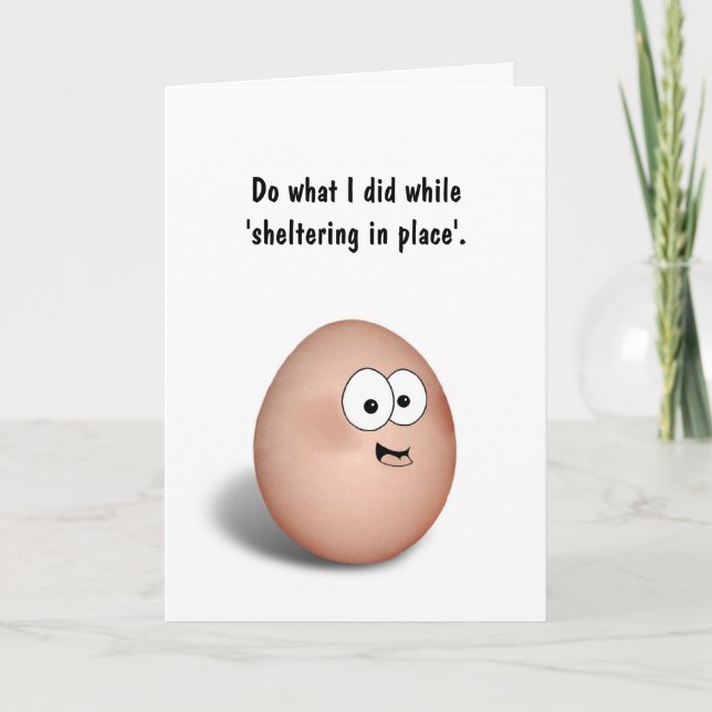 Cartão Sheltering in place. Humorous card (Frente)