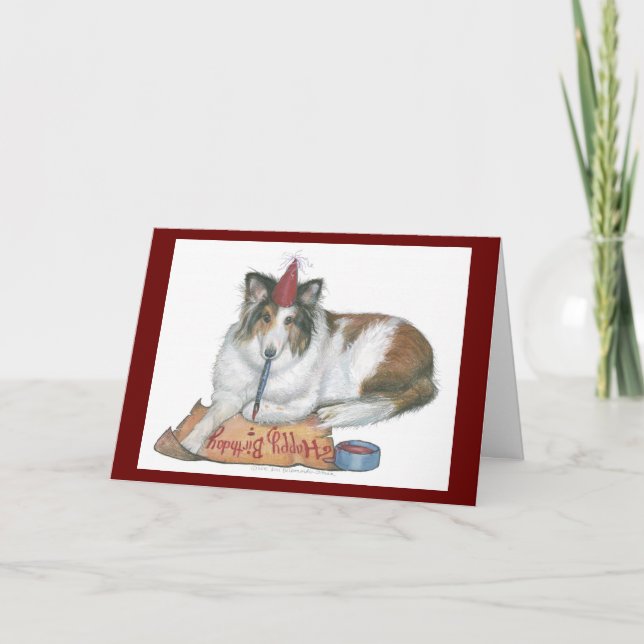 Cartão Sheltie Birthday Card (Frente)