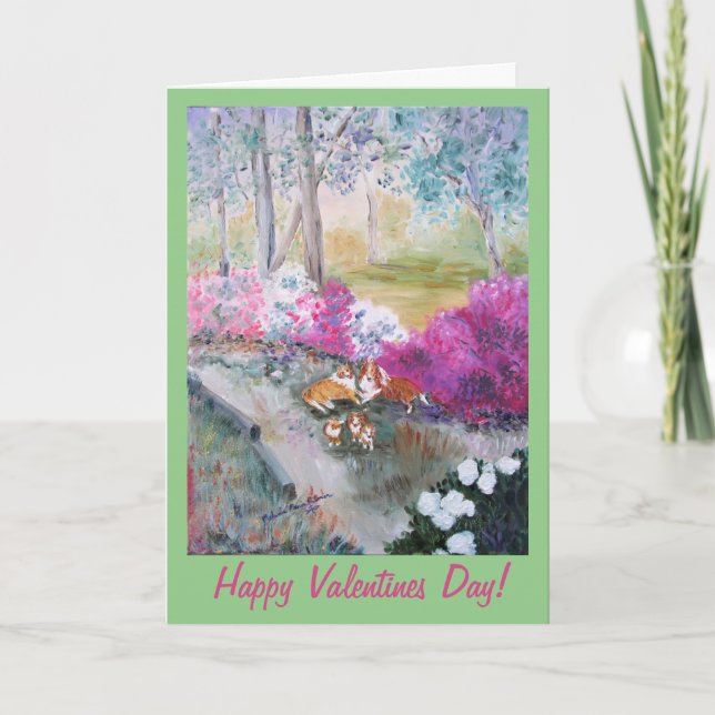 Cartão Sheltie Family Valentine Greeting Card (Frente)