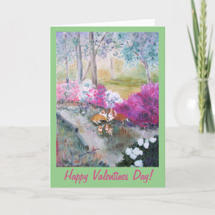 Cartão Sheltie Family Valentine Greeting Card
