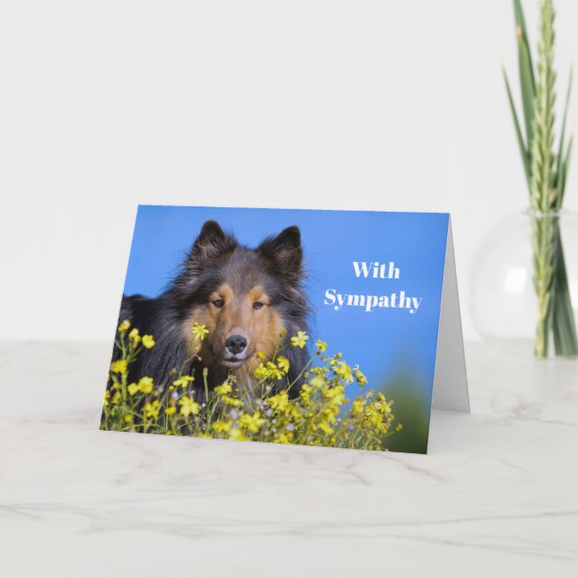 Cartão Sheltie Floral Photo Sympathy (Frente)
