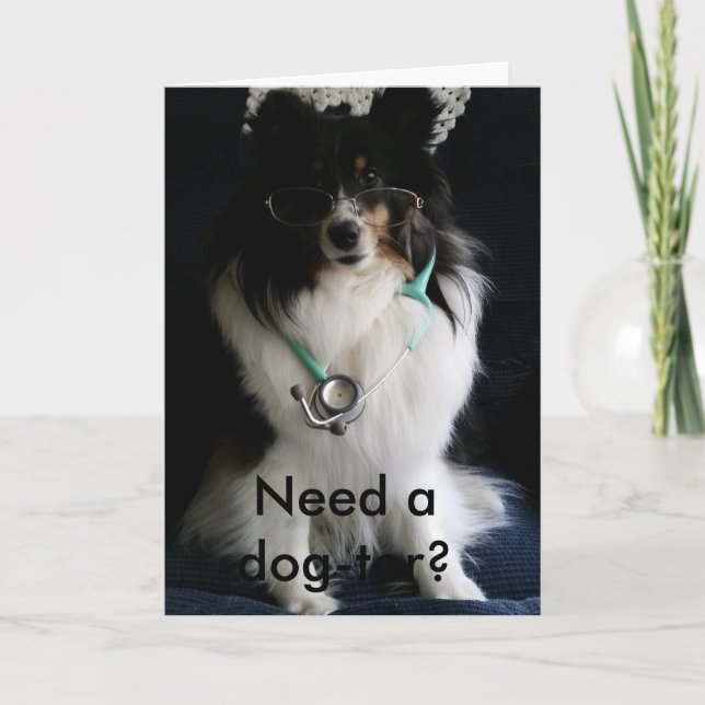 Cartão Sheltie Get Well Card (Frente)