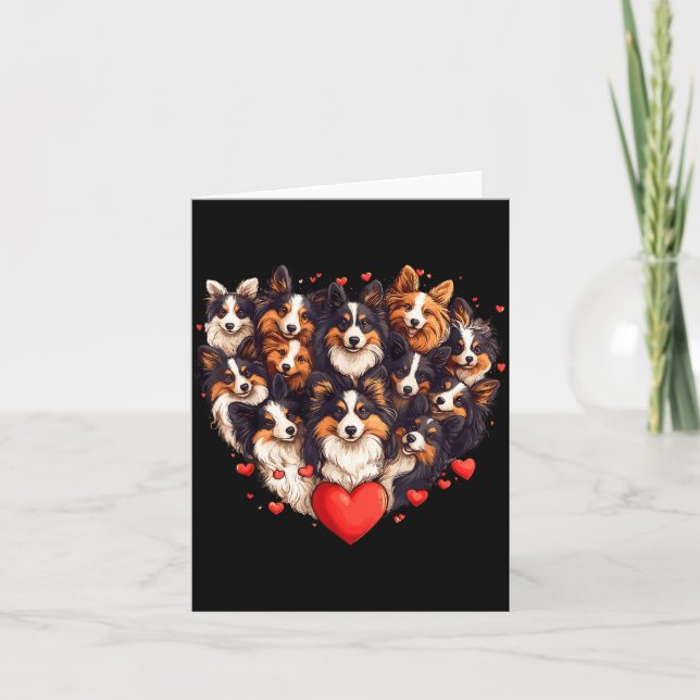 Cartão Sheltie Heart-shaped Cute Sheltie Dog Lover Men Wo (Frente)
