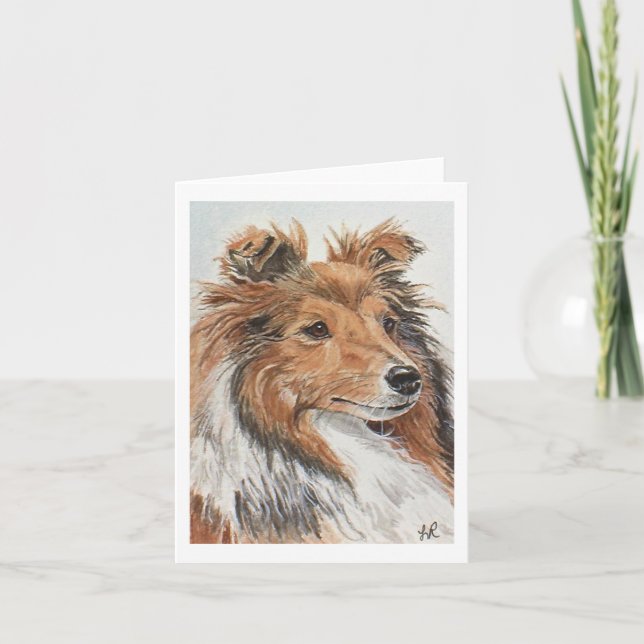 Cartão Sheltie Notecards (Frente)