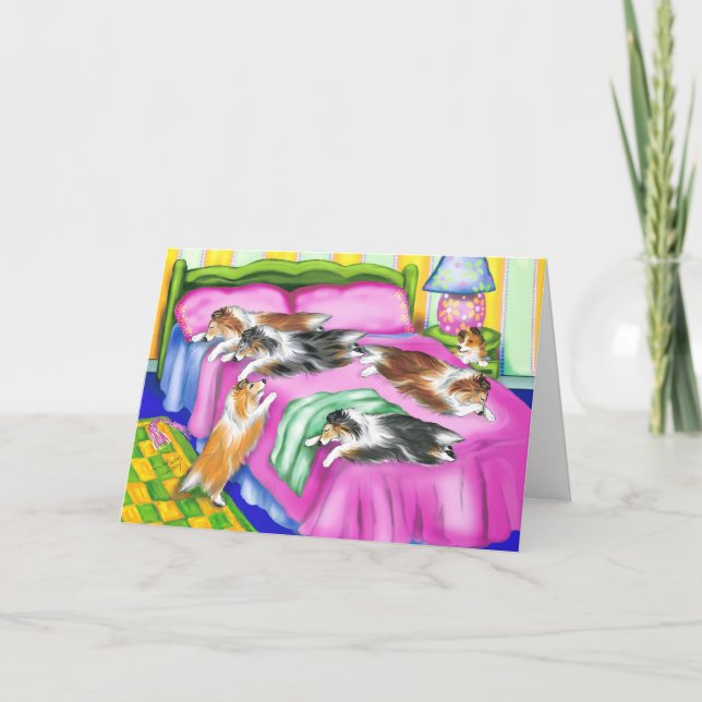 Cartão Sheltie Pink Comfort (Frente)