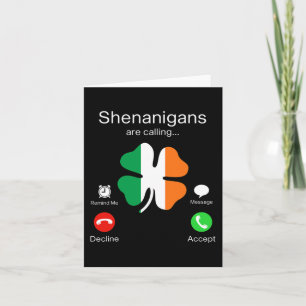 Cartão Shenanigans Divertidos Chamam De Irlandês Dia de S