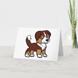 Cartão Shepherd Red Tri Miniatura Americana com Cauda