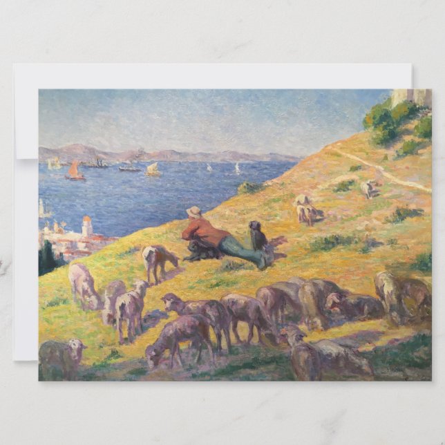 Cartão Shepherd Watching the Sea (Frente)