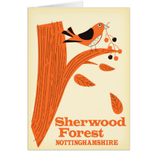Cartão Sherwood Forest, poster de viagens de Nottinghamsh