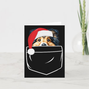 Cartão Shetland Sheepdog Dog Santa Hopket de Natal F