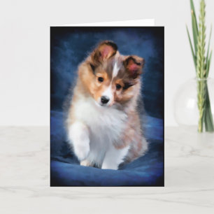 Cartão Shetland Sheepdog Puppy Greeting Card